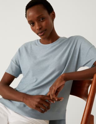 

Womens M&S Collection Lurex Sparkly Top - Ice Blue, Ice Blue