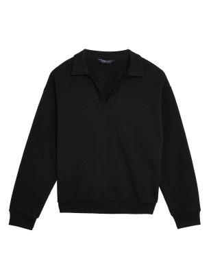 

Womens M&S Collection Cotton Rich Regular Fit Sweatshirt - Black, Black