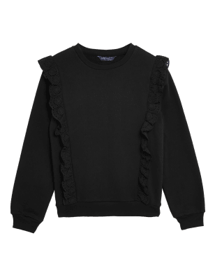 

Womens M&S Collection Cotton Rich Regular Fit Sweatshirt - Black, Black
