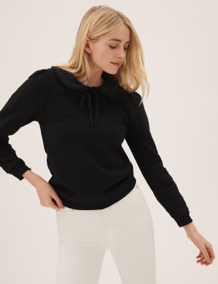 

Womens M&S Collection Cotton Rich Regular Fit Sweatshirt - Black, Black