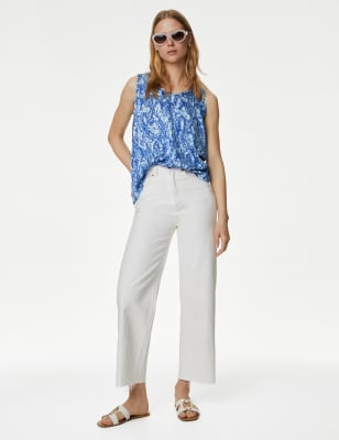 

M&S Collection Top estilo camisola de ajuste estándar estampadoWomens - Blue Mix, Blue Mix
