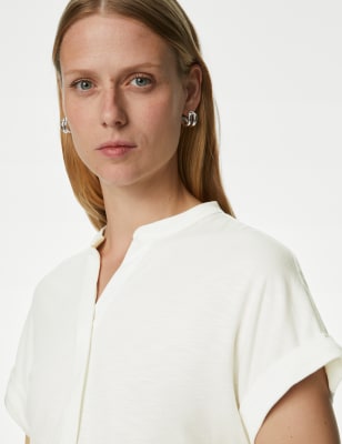 

Womens M&S Collection Normal geschnittenes Jersey-Oberteil - Ivory, Ivory