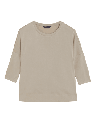 

Womens M&S Collection T-Shirt mit hohem Modalanteil, 3/4-Ärmeln und Rundhalsausschnitt - Fawn, Fawn