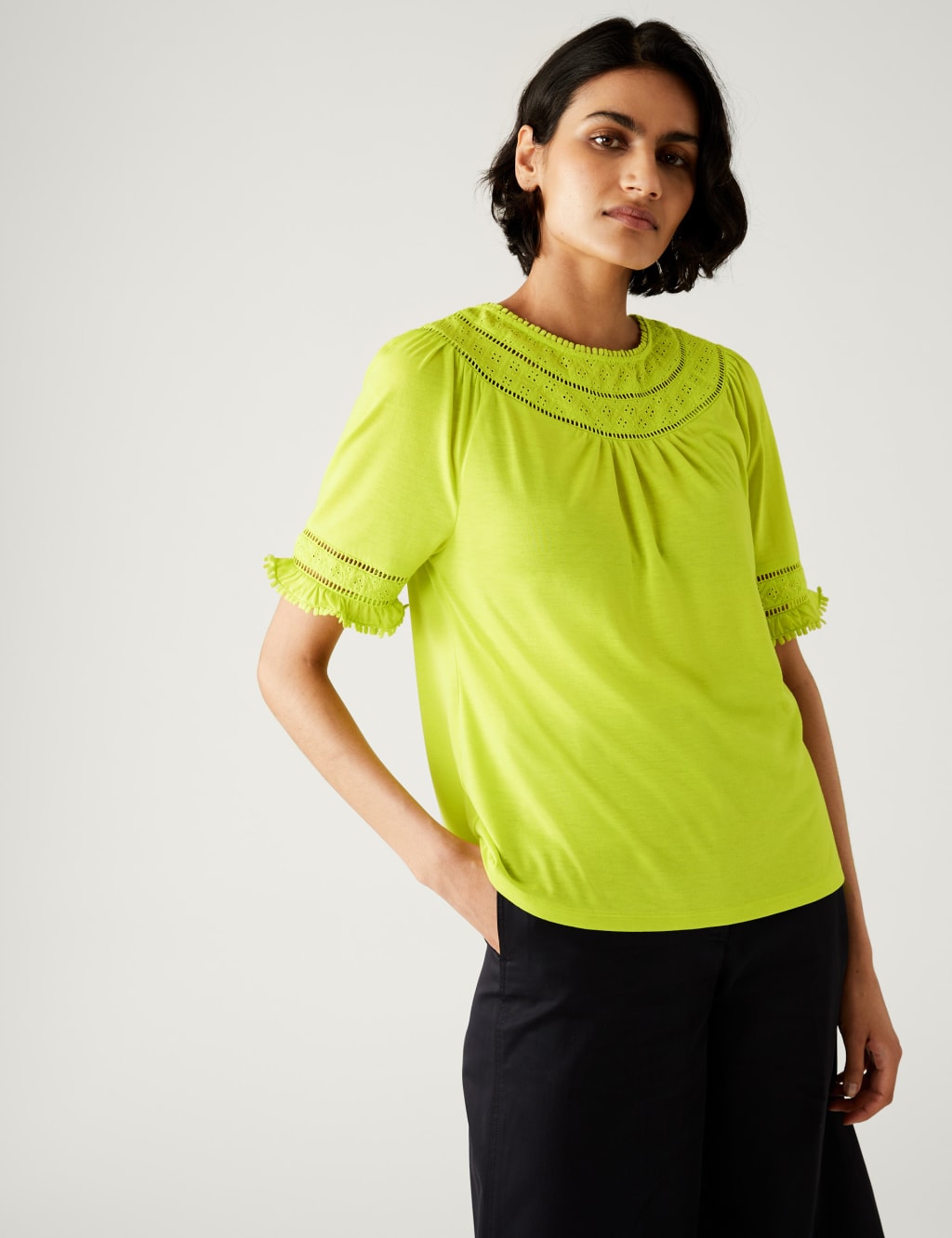 Jersey Lace Insert Top image 2