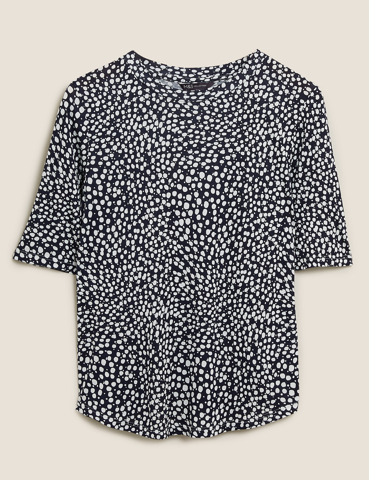 Polka Dot Fitted Short Sleeve Top