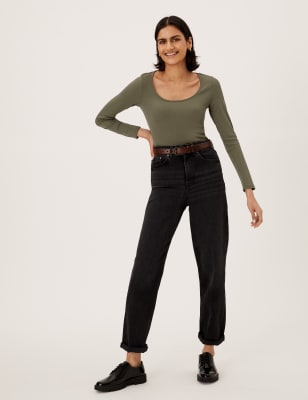 

Womens M&S Collection Scoop Neck Long Sleeve Top - Hunter Green, Hunter Green