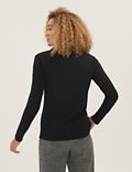 Ribbed Collared Long Sleeve Top