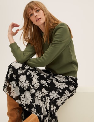 

Womens M&S Collection Sweatshirt mit Puffärmeln - Hunter Green, Hunter Green