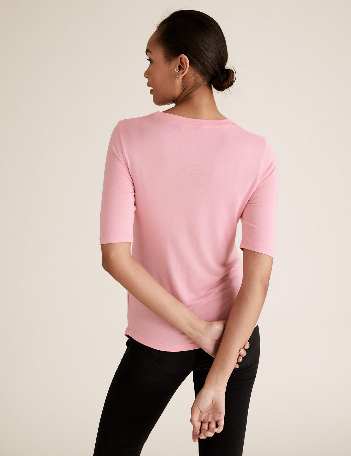 High Neck Fitted Half Sleeve Top