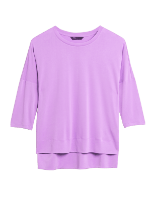 

Womens M&S Collection Modal Rich Regular Fit Boxy Top - Violet, Violet