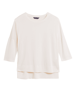 

Womens M&S Collection Modal Rich Regular Fit Boxy Top - Soft White, Soft White