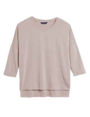 

Womens M&S Collection Modal Rich Regular Fit Boxy Top - Sand, Sand