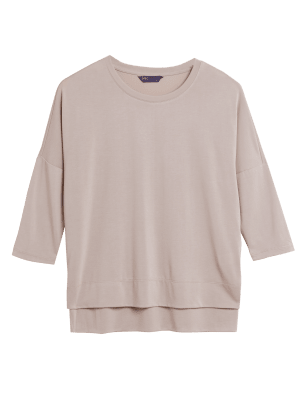 

Womens M&S Collection Modal Rich Regular Fit Boxy Top - Sand, Sand