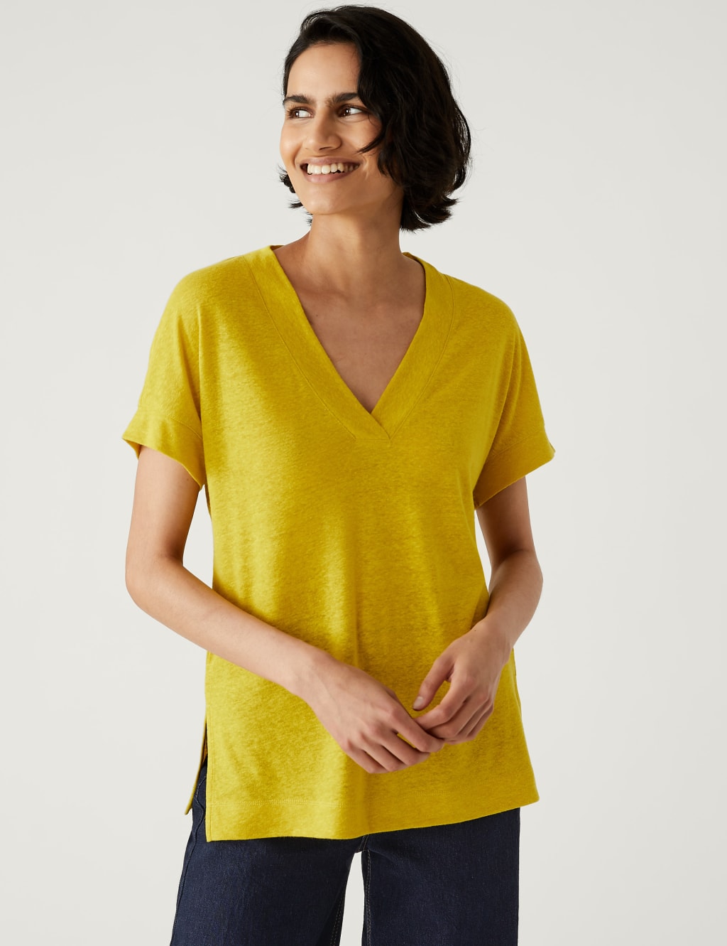 Linen Rich Regular Fit T-Shirt image 2