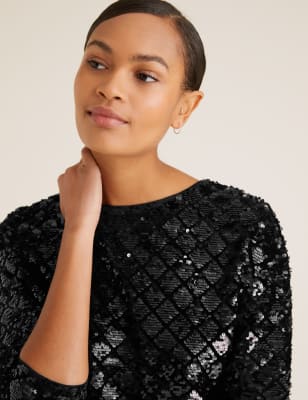 marks and spencer sequin tops