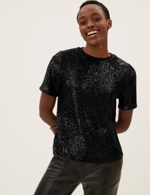 Regular Fit Sequined shirt - Black - Men