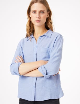 Linnen overhemd met lange mouwen