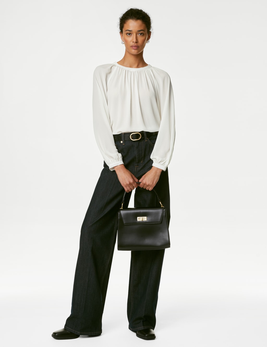 Round Neck Popover Blouse image 1