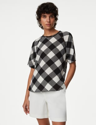 

M&S Collection Top de cuadrosWomens - Black Mix, Black Mix