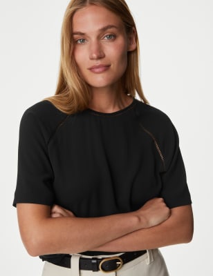 

Womens M&S Collection Kurzarm-Oberteil - Black, Black