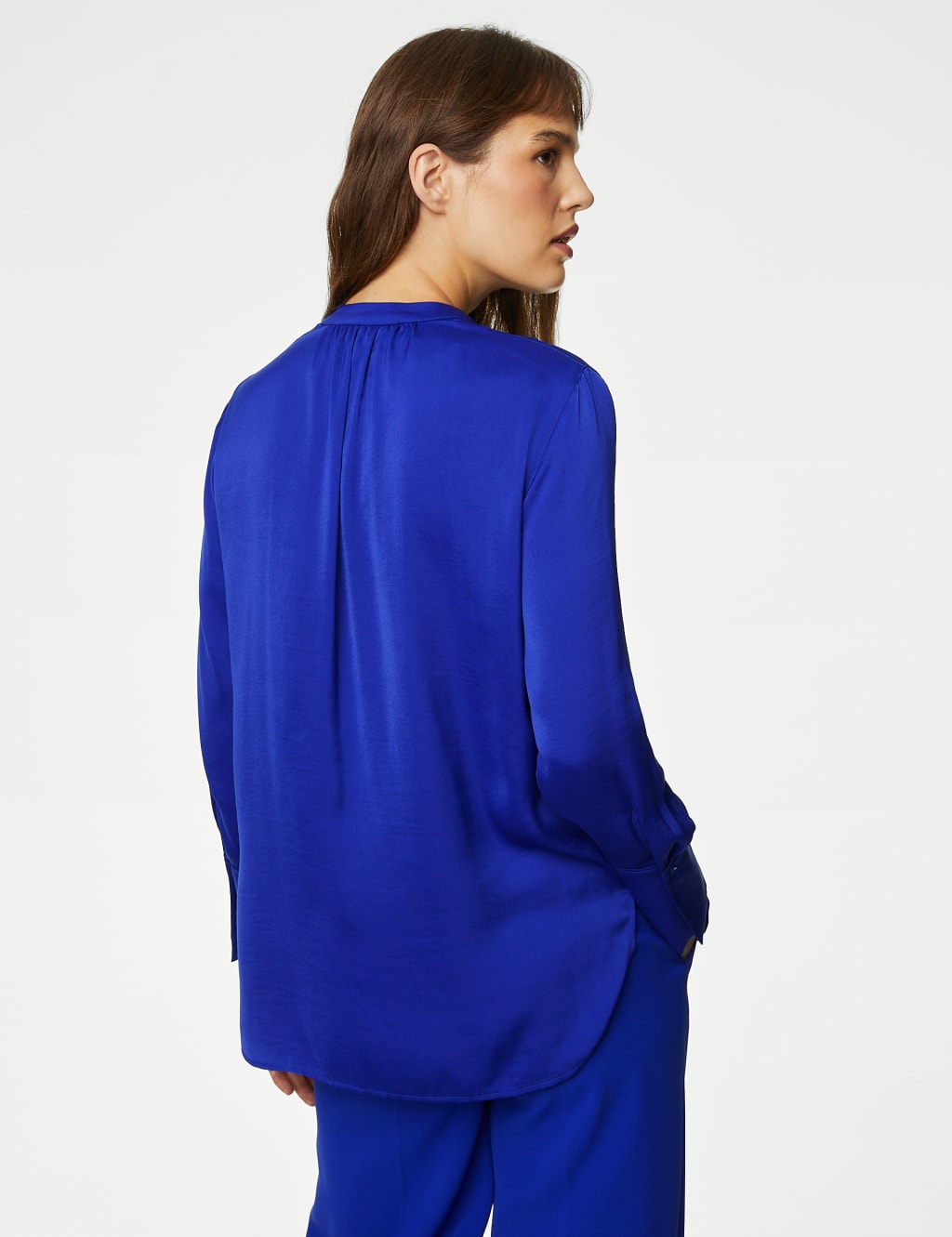 Satin V-Neck Popover Blouse image 5