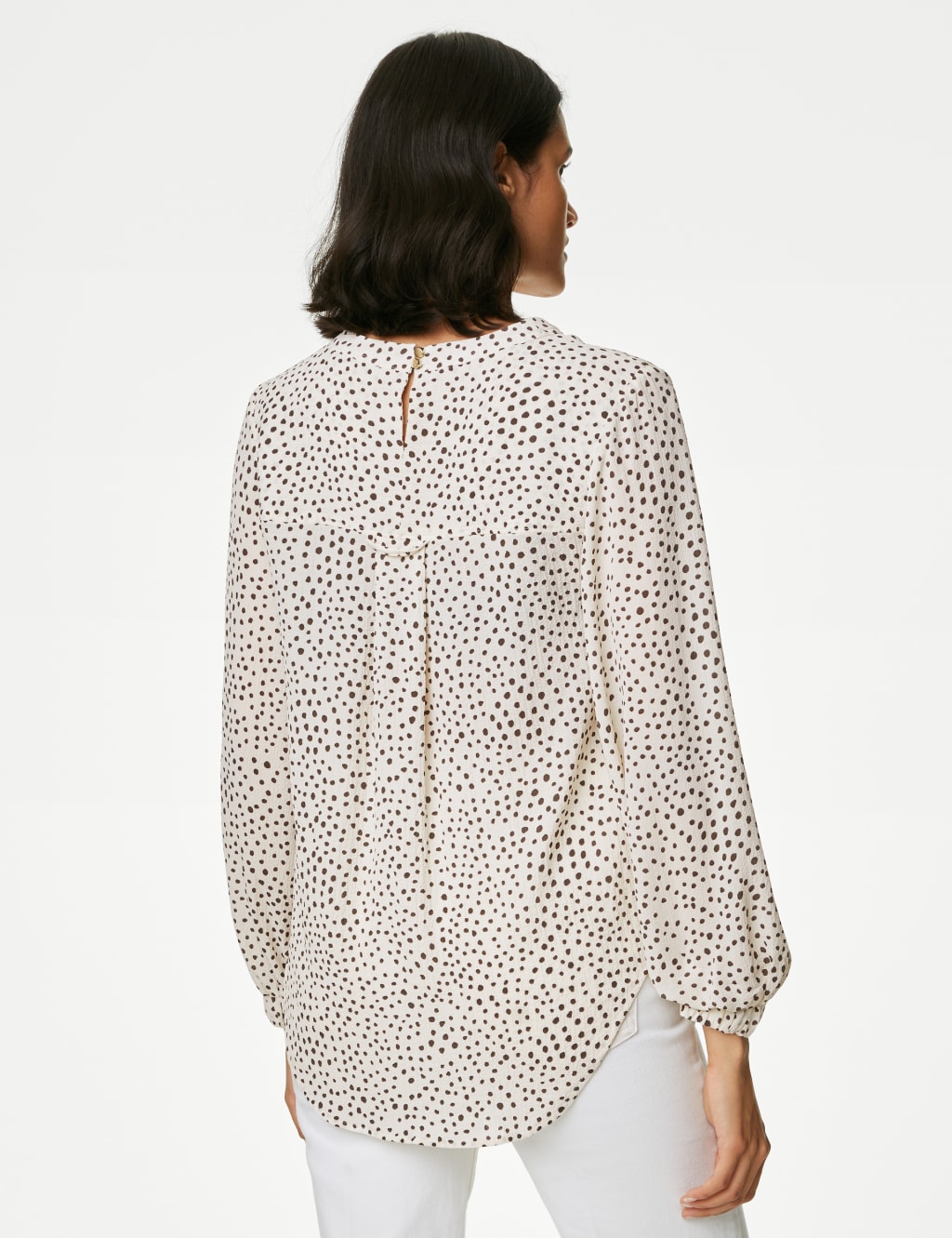 Printed V-Neck Popover Blouse image 5