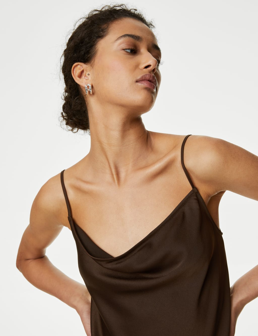 Satin Cowl Neck Cami Top image 4