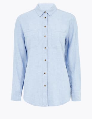 Ruimvallend overhemd van linnen