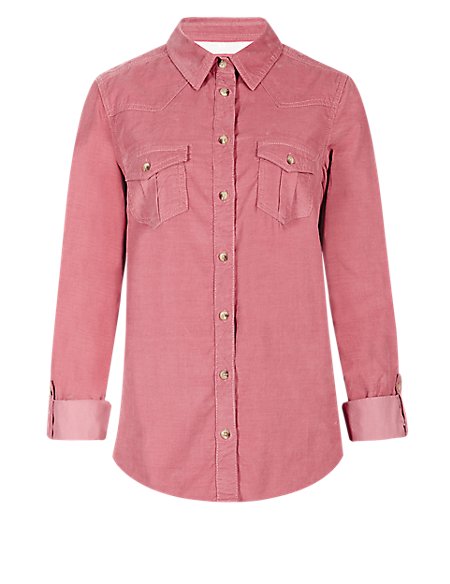 Pure Cotton Corduroy Shirt | Indigo Collection | M&S
