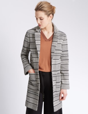 Striped Textured Coat | M&S Collection | M&S