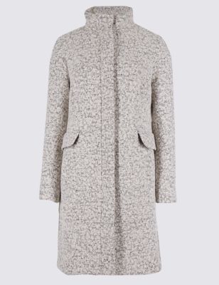 Wool Blend Textured Coat | M&S Collection | M&S