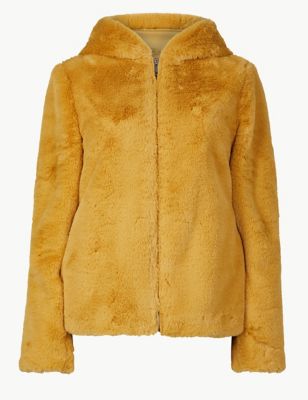 Hooded Faux Fur Jacket | M&S Collection | M&S