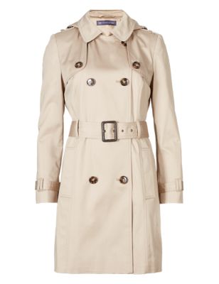 PETITE Pure Cotton Hooded Trench Mac with Stormwear™ | M&S Collection | M&S