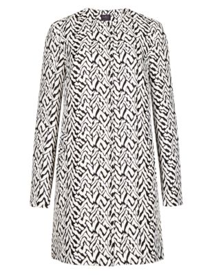 Oversized Tribal Print Jacquard Coat | M&S Collection | M&S