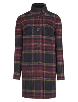 Checked Overcoat with Wool | M&S Collection | M&S