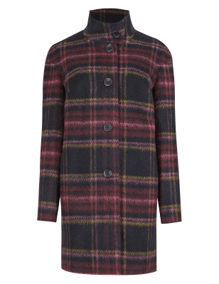 Checked Overcoat with Wool | M&S Collection | M&S