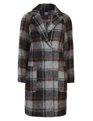 Drawn Checked Coat | M&S Collection | M&S
