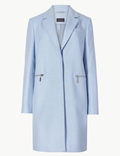 M&S Collection Wool Blend Single Breasted Coat