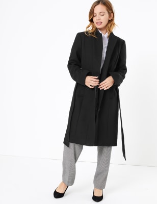 PETITE&nbsp;&ndash; Manteau crois&eacute; avec ceinture