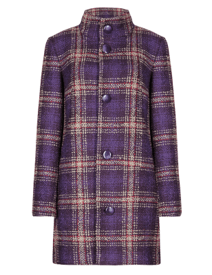 Checked Coat with Wool | Classic | M&S