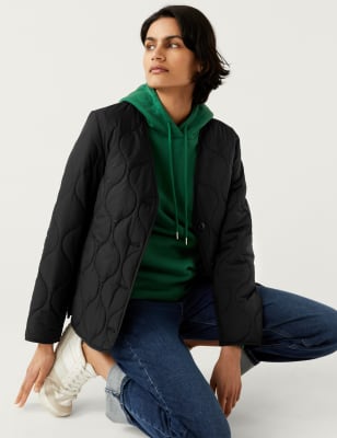 

Womens M&S Collection Gesteppte Jacke aus recyceltem Material mit Thermowarmth™ - Black, Black