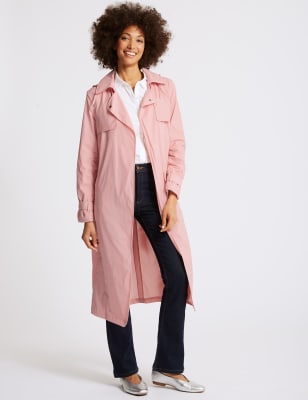 Blush pink hot sale trench coat