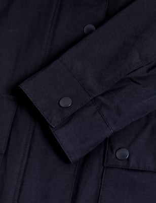 

Womens M&S Collection Cotton Rich Stormwear™ Hooded Parka Coat - Midnight Navy, Midnight Navy