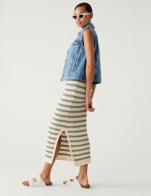 

Womens M&S Collection Denimweste aus reiner Baumwolle mit Kragen - Med Blue Denim, Med Blue Denim