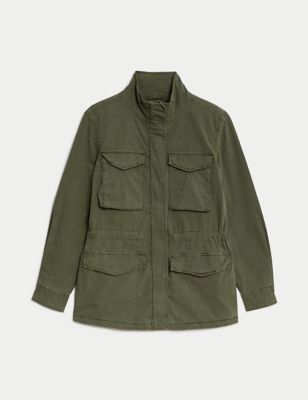 Cotton Rich Waisted Utility Jacket