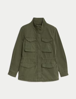 Cotton Rich Waisted Utility Jacket