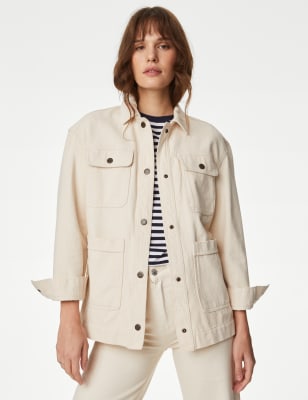 Cotton utility jacket women sale