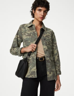 

Womens M&S Collection Cotton Rich Camo Utility Jacket - Khaki Mix, Khaki Mix