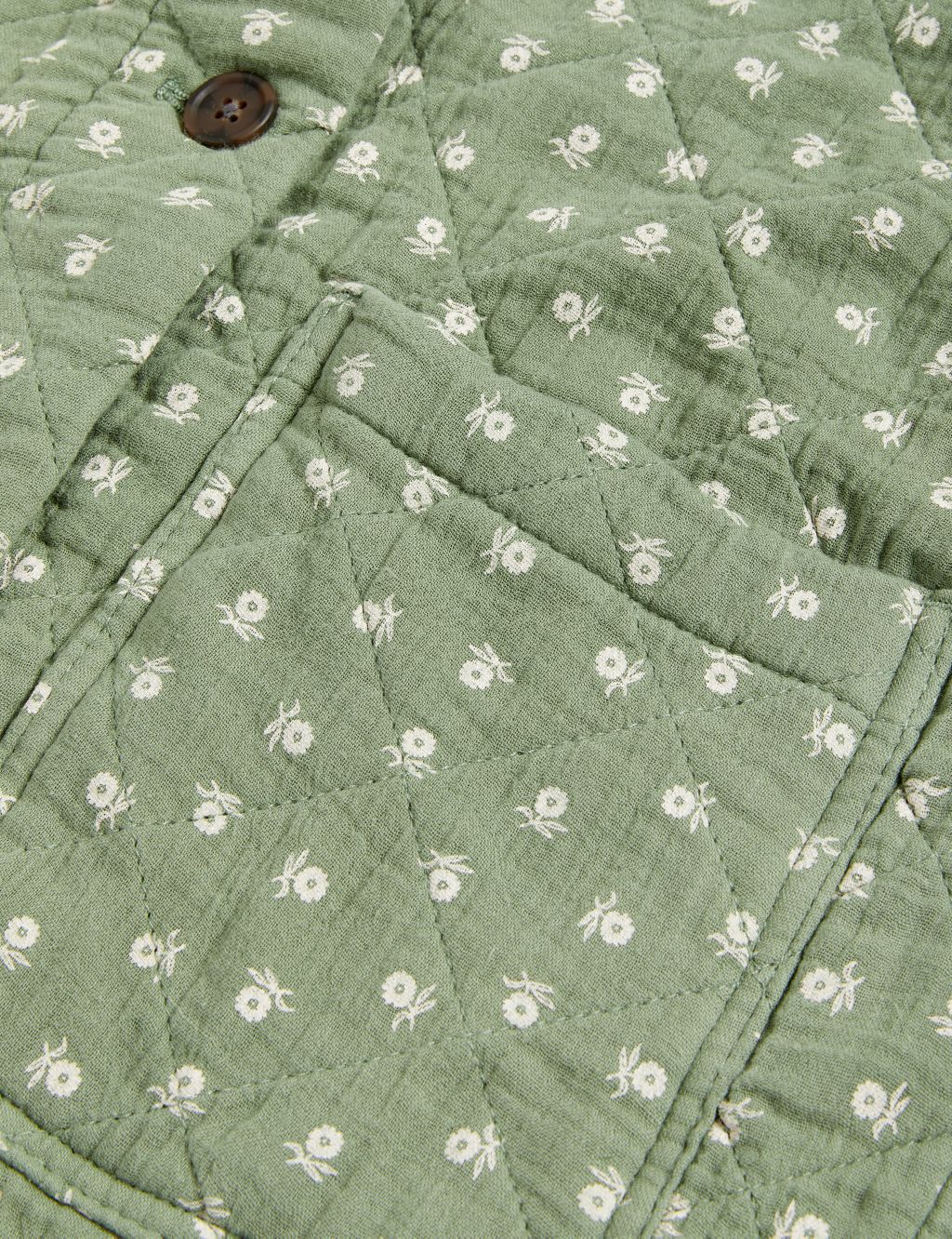 Pure Cotton Floral Quilted Shacket image 5