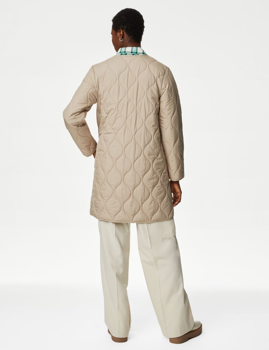 Recycled Quilted Collarless Puffer Jacket image 6